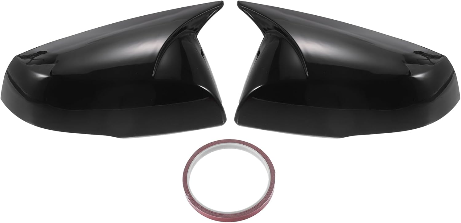 x autohaux pair car rear view driver passenger side mirror cover cap overlay gloss black for toyota rav4 2019-2022 mirror guard covers exterior trims