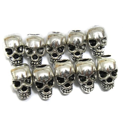 30pcs Approx Tibet Silver Skull Spacer Beads-Great DIY Accessories for Necklace, Bracelets and Earrings Making