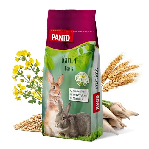PANTO Kanin Basis (Zucht & Mast) Kaninchenfutter 25 kg – rohfaserreiches Pellet-Futter, ideal für Zucht und Mast geeignet, Pellets für Kaninchen mit Luzernegrünmehl
