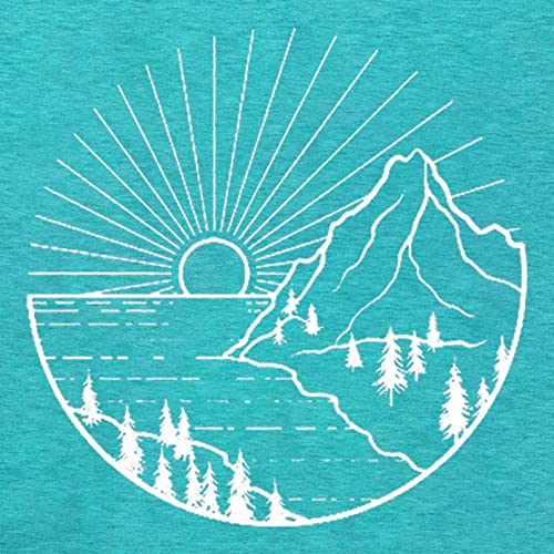Wxqxzly HUAN0002MG001 Women'S Hiking Shirts Short Sleeve Funny Mountain Graphic Print Mountain T Shirt Summer Casual Scoop Neck Regular Fit Outdoor Workout Cotton Tee Tops thumb #3