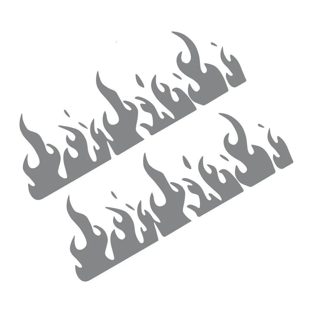 Dabhuoc Glossy Gray Burning Stereoscopic Flame Car Stickers Car Vinyl Decal Waterproof Vehicles Motorcycle(,50X17cm)