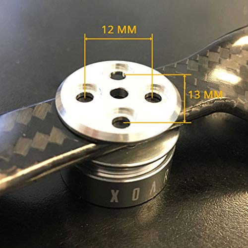 Xoar Dji Inspire 1 Carbon Fiber Propellers 1345 (2 Pairs) + Aluminum Self-Tightening Adapters. 13 Inch 2 Blade Premium Cf Props For Inspire 1, V2.0, Pro, Black Edition, Matrice 100 #TOP6