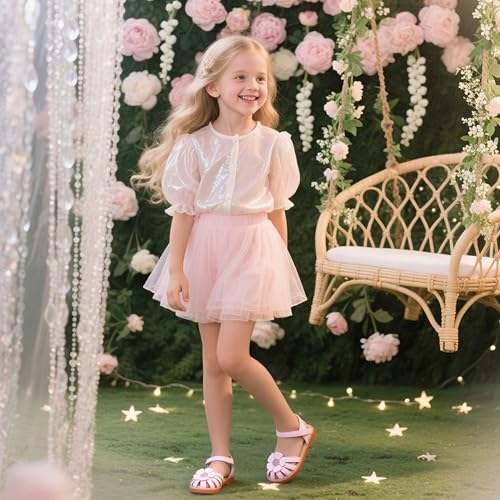 Image of Flaryzone Girls Sandals Closed Toe Summer Flats Dress Sandals Shoes Toddler /Little Kid