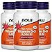 Now Vitamin D-3 5000 IU, 240 Softgels, Pack of 3