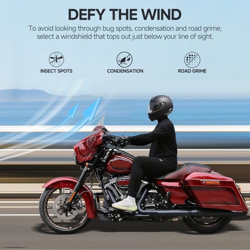 Image of 8 inch Clear Motorcycle Wave Windshield Windscreen Wind Splitter Fit For 1996-2013 Harley Davidson Touring Street Glide Electra Glide Tri Glide Flht Flhx Flhtk Flhtc Flhtcu