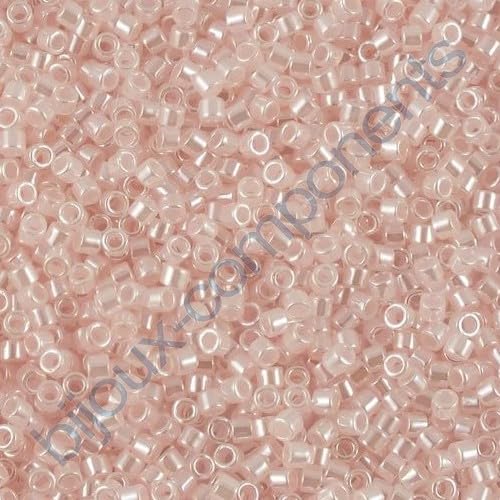 5 g Miyuki DELICA Seed Beads Rocailles, Size 11/0, Ceylon Baby Pink (# DB0234), Japan, Glass