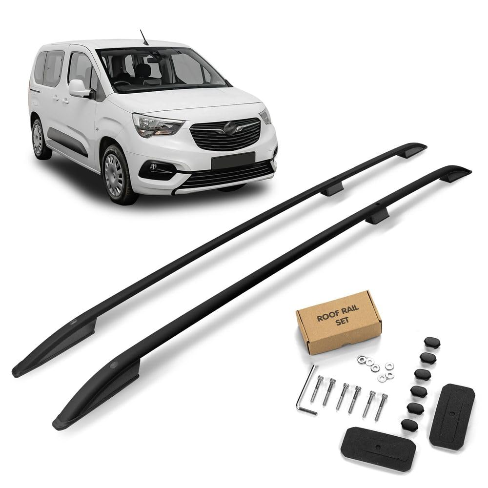 CHROMEMASTER | Dachreling Dachträger Kompatibel mit Opel Combo L2 XL LANG 2018+; Zur Befestigung der Dachgepäckträger, Dachkörben, Dachboxen oder Dachfahrradträger | Robuste Konstruktion aus Aluminium