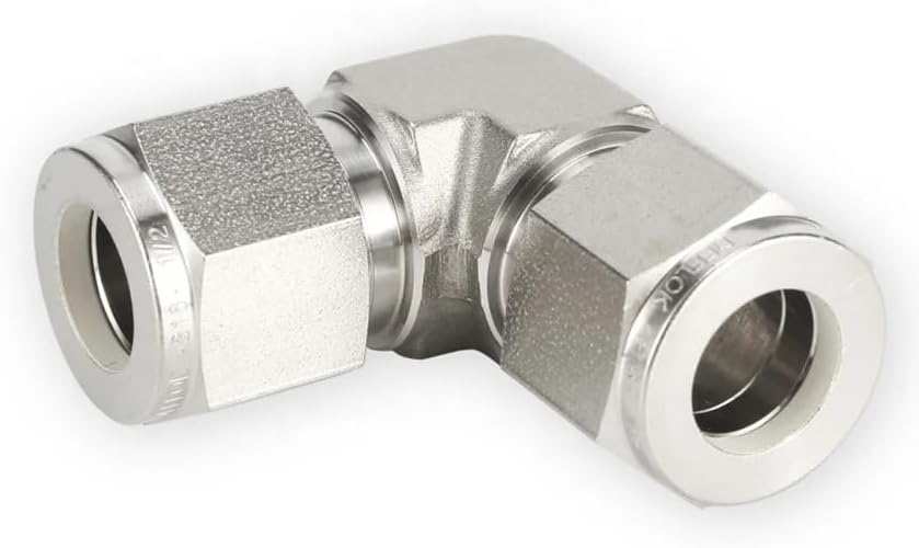 90 Degree Elbow Connector,ELBOW UNION Double Ferrule Compression Tube Fitting Stainless Steel 316 30MPa 1/8" 1/4" 3/8" 1/2" 6 8 10 12mm 1PC(1 in x 1 in)