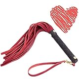 latigo azotador Cuero artificial premium Conjunto de Accesorios de Juego, látigo de Borla, látigo de Juego, látigo de Reina Cosplay (Rojo)