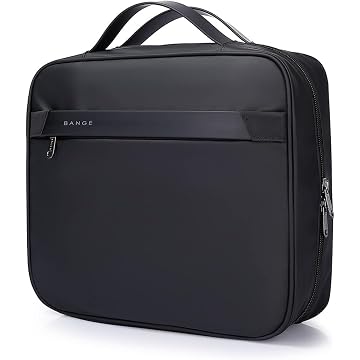 BANGE Necessaire Grande Com Divisórias Bolsa de Mão Organizadora Masculina Feminina Para Viagem Impermeável Bange Premium