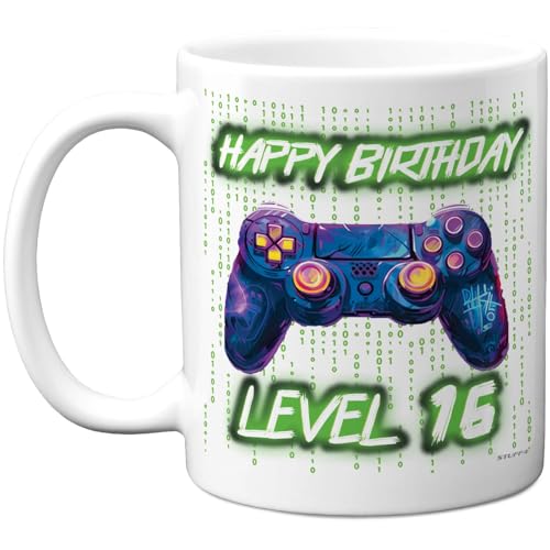Image of 16th Birthday Gifts for Women Men, Epic Gamer Level Up, Gaming Gifts, Perfect Funny Mugs for Sixteen Sixteenth Birthday Present, 11oz Ceramic Coffee Mugs