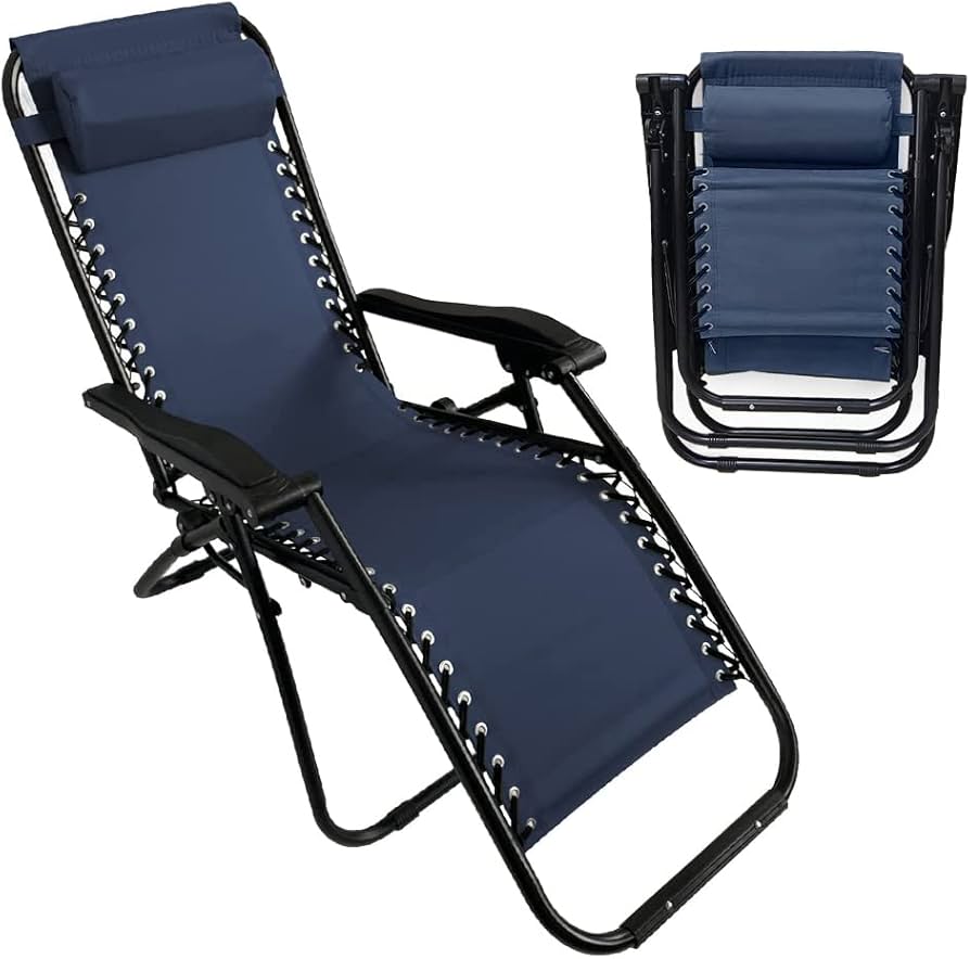 Light bird リクライニングチェア アウトドア チェア 折りたたみ 椅子 おしゃれ 一人用 無段階 角度調整 ハイバック ハンモック サウナ 外気浴 整い椅子 屋外 キャンプ レジャー 椅子 lb0811-A (ネイビー)