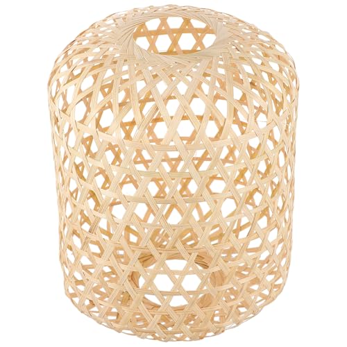 NOLITOY 手編み竹製ペンダントライトカバー ランプシェード 和風照明 吊り下げ式 居間 カフェ用温かみのある光演出