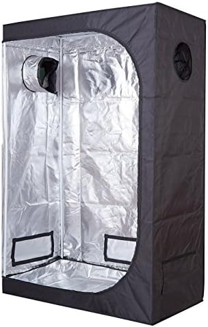Anjeet 120"x120"x80" 96"x48"x80" 48"x48"x80" 48"x24"x72" 24"x24"x48" Reflective Mylar Hydroponic Grow Tent For Indoor Plant Growing LED Light HPS Lamp Non Toxic Hut (48"x24"x72")