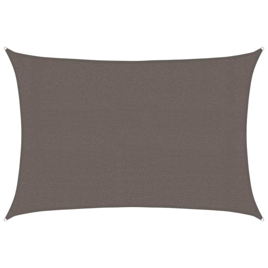 Voile d'ombrage rectangulaire 3x4,5m anthracite en toile HDPE dense pour jardin