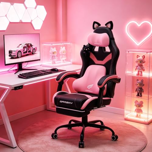 Gamsky Cute Gaming Chair for Adults - Ergonomic Computer Chair