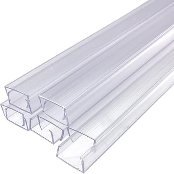No Label 24 Inch RGB Color Changing LED Strip Light Mounting Track - Clear PVC Channel 10 Pack - 120 Volt