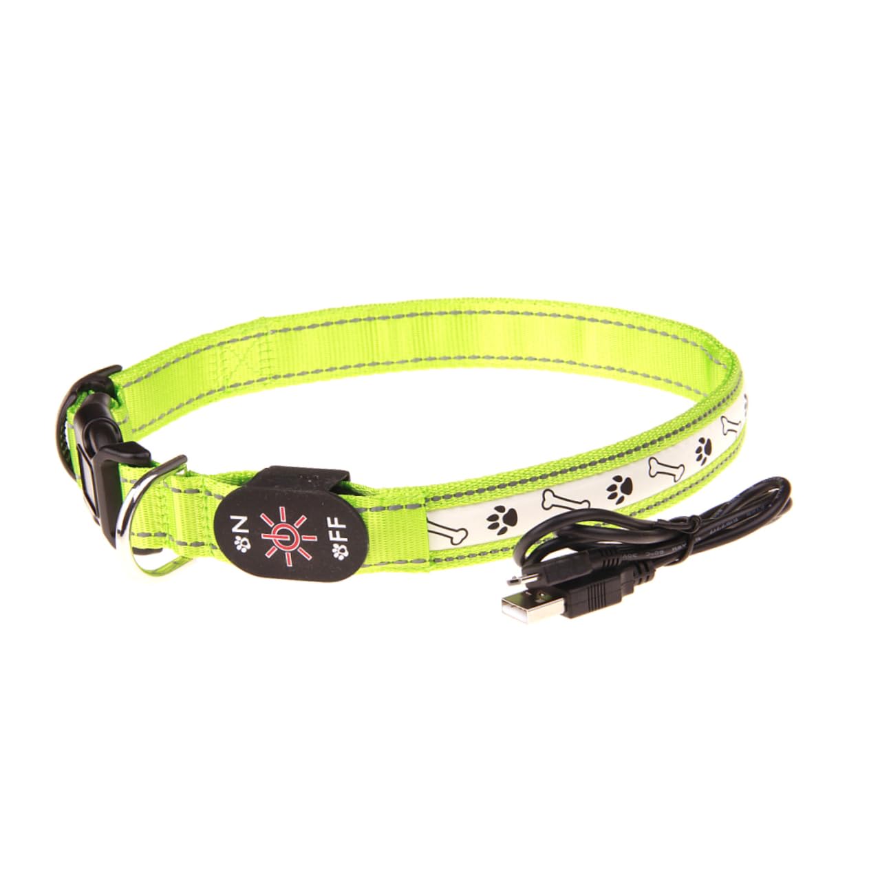 BESPORTBLE 2pièces Collier LED pour Chien Collier Lumineux Rechargeable USB pour Sécurité avec Design De Moyenne Vert