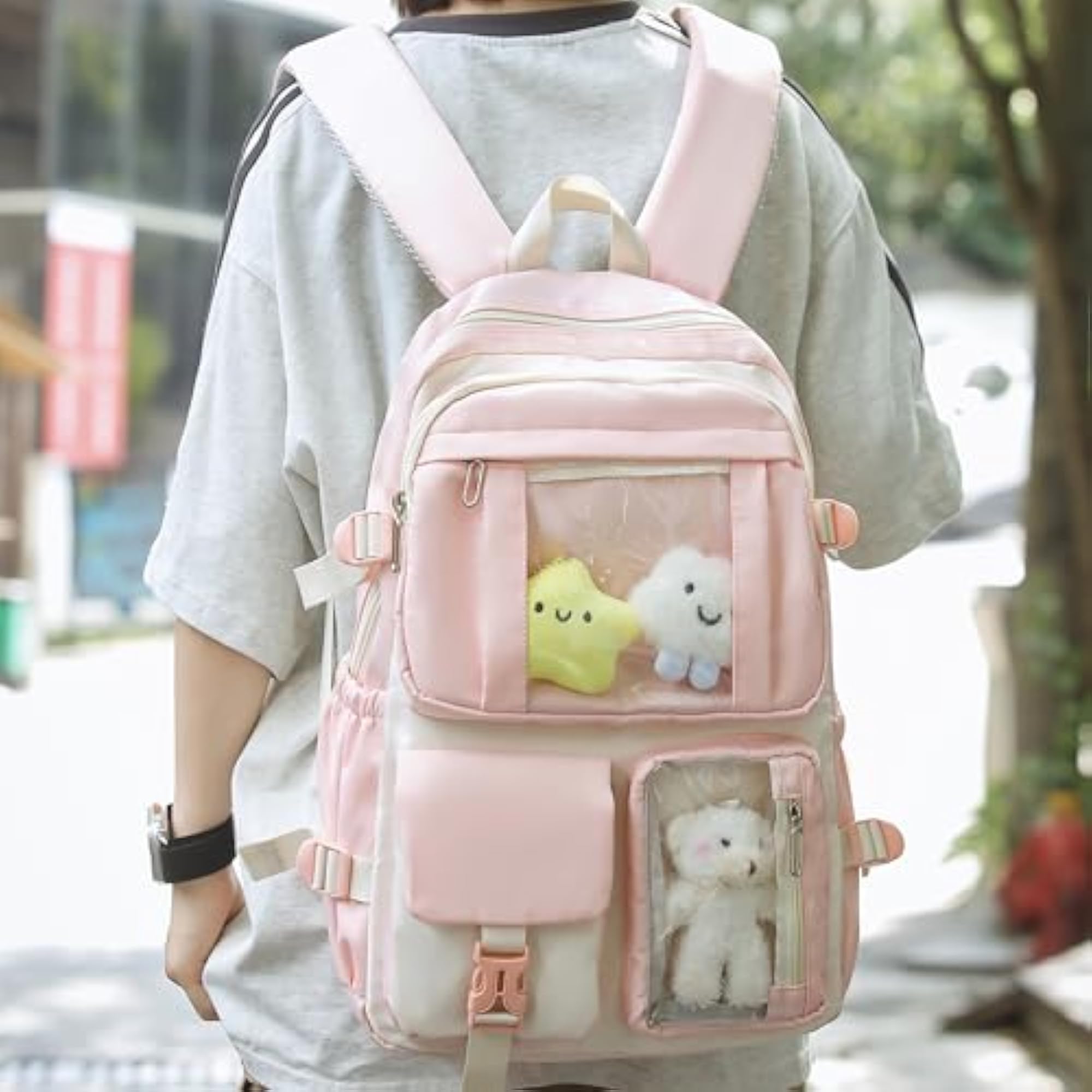 Kawaii Backpack 5Pcs Set for School