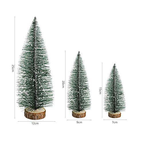 KARAA 3 Stück Mini Weihnachtsbaum Tischdeko Künstlich Tannenbaum Grün Christmasbaum Weihnachtsdeko 25cm/20cm/15cm – Bild 3