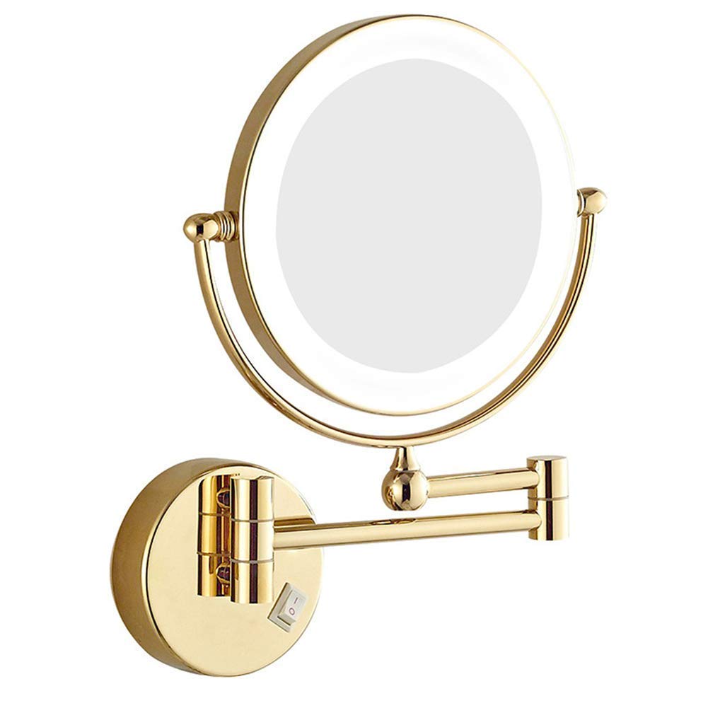 Miroir de Maquillage Pivotant 360° JCAKES Éclairage LED et Double Face 8 Pouces