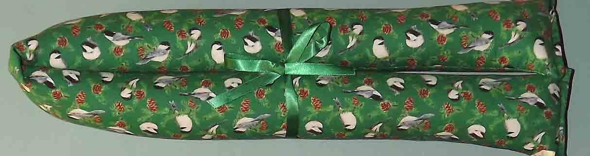 Green Chickadee Paine's Balsam Fir Filled Door Draft Stopper Pine Smell Bird