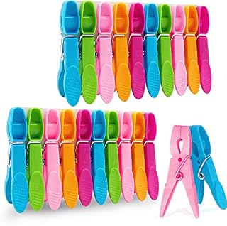 Pegs 50 PC, Clothes Pegs Plastic with Durable Spring, Assorted Colours Laundry Pegs, Non Slip Laundry Clips Clothespins for washing line Home Clothes