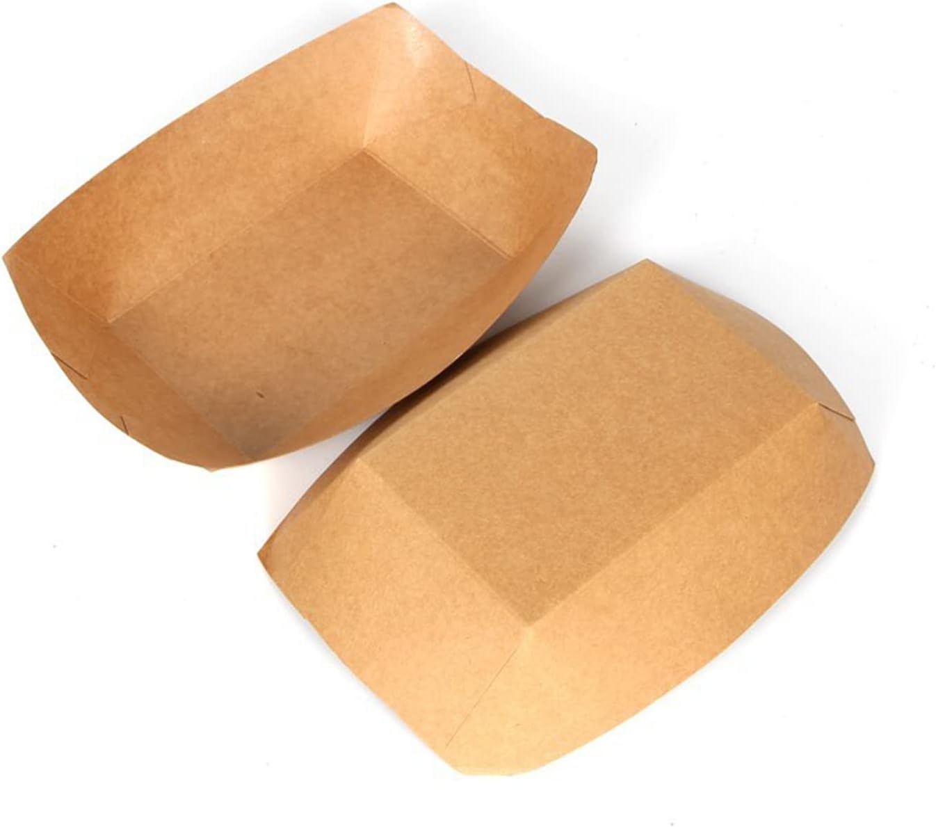 Paper Food Boats 250 Pack Disposable Brown Tray 1 Lb - Eco Friendly Grease-Resistant Brown Paper Food Tray &ndash; Serving Boats for Concession Stand Food