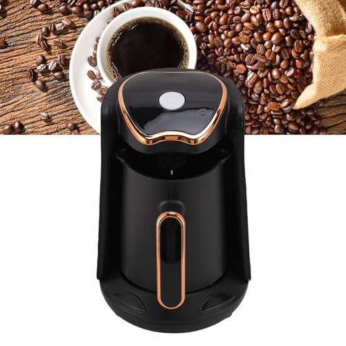 LUCKDANO 600-W-Kaffeemaschine, 600-Watt-elektrische Türkische Maschine, 4 Tassen Brühkapazität mit Überlaufschutz, Akustischer Alarm (EU-Stecker 220 V)