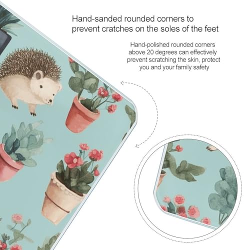 Báscula digital para baño con diseño de flor en maceta erizo miniatura 4