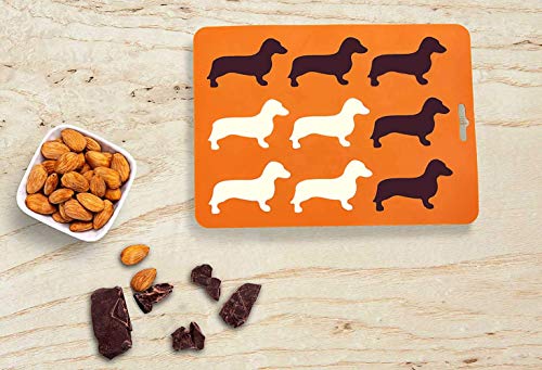 LYWUU Dackel Hundeform Silikon Eiswürfelformen und Tablett