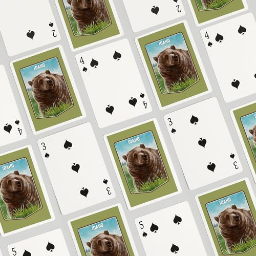 Lantern Press Idaho, Acuarela Oso Grizzly, 52 Naipes Póker miniatura 4