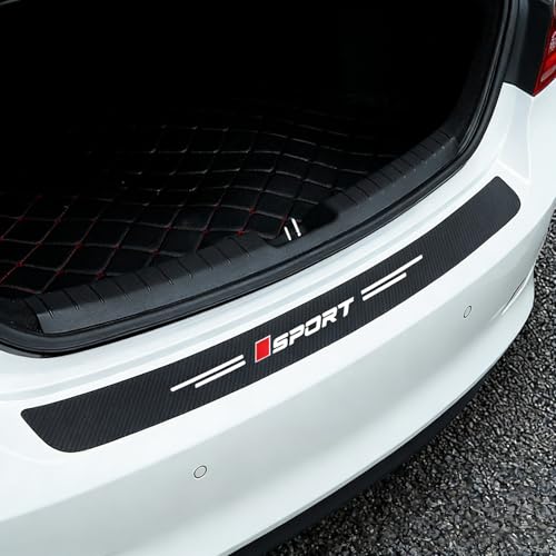 EAGRI Car Trunk Bumper Guard for VW ID.7 Tourer 2024 2025, Rear Bumper Protector Carbon Fiber Sticker Scratch Resistant Door Sill Cover,Black B