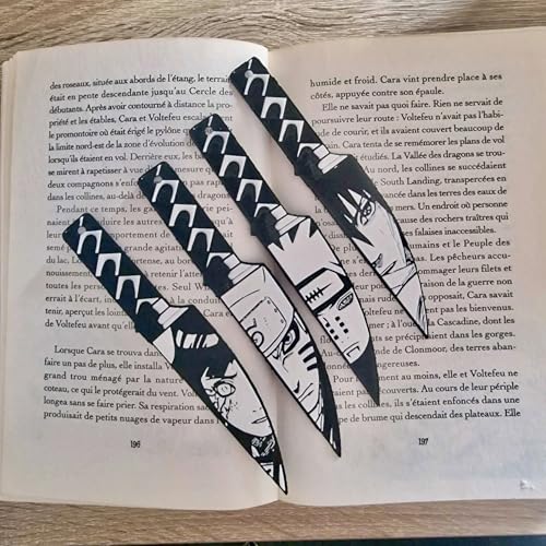 Image of Naruto Knife Bookmark Set of 4 | Anime Character Bookmarks Made from Eco-Friendly Bioplastic | Durable & Waterproof Page Markers for Manga, Books, Notes