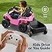 Best Choice Products Kids 12V Electric Ride On UTV Car and Trailer w/Parent Control, LED Lights, 2 Speeds, Bluetooth - Pink