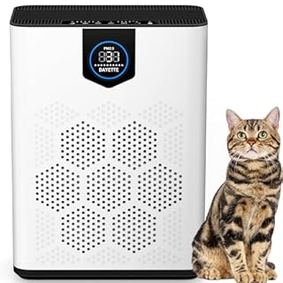 Purificatore d'aria per persone allergiche contro peli di animali, polline, polvere e muffa, CADR 300 m³/h per appartamenti fino a 120 ㎡, con filtro HEPA 14 e sensore PM2.5