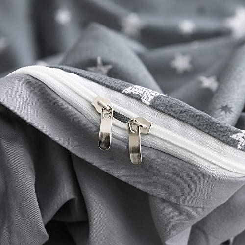 Moon Star Print Duvet Cover Set Queen Geometric Pattern Cotton Full Bedding Set 1 Duvet Cover 2 Pillowcases Reversible Grey Comforter Cover For Kids Boy Girl Adult 3 Pcs Modern Bedding Set Queen #TOP7
