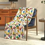 Franco Collectibles® Peanuts Charlie Brown, Snoopy, Lucy & Friends Super Soft Cozy Plush Throw Blanket, 46 in x 60 in, (Official Peanuts® Product)