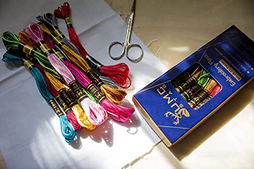 Umc Stag Q0-ON44-BCJE 12 Pieces Variegated Colours Premium Embroidery Thread | 100% Egyptian Cotton Premium Skeins | Cross Stitch Embroidery Floss thumb #6