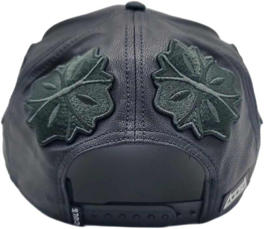 Cult of Individuality New Luxe El Alfa Leather Toned Black Era Snapback Hat - Image 6