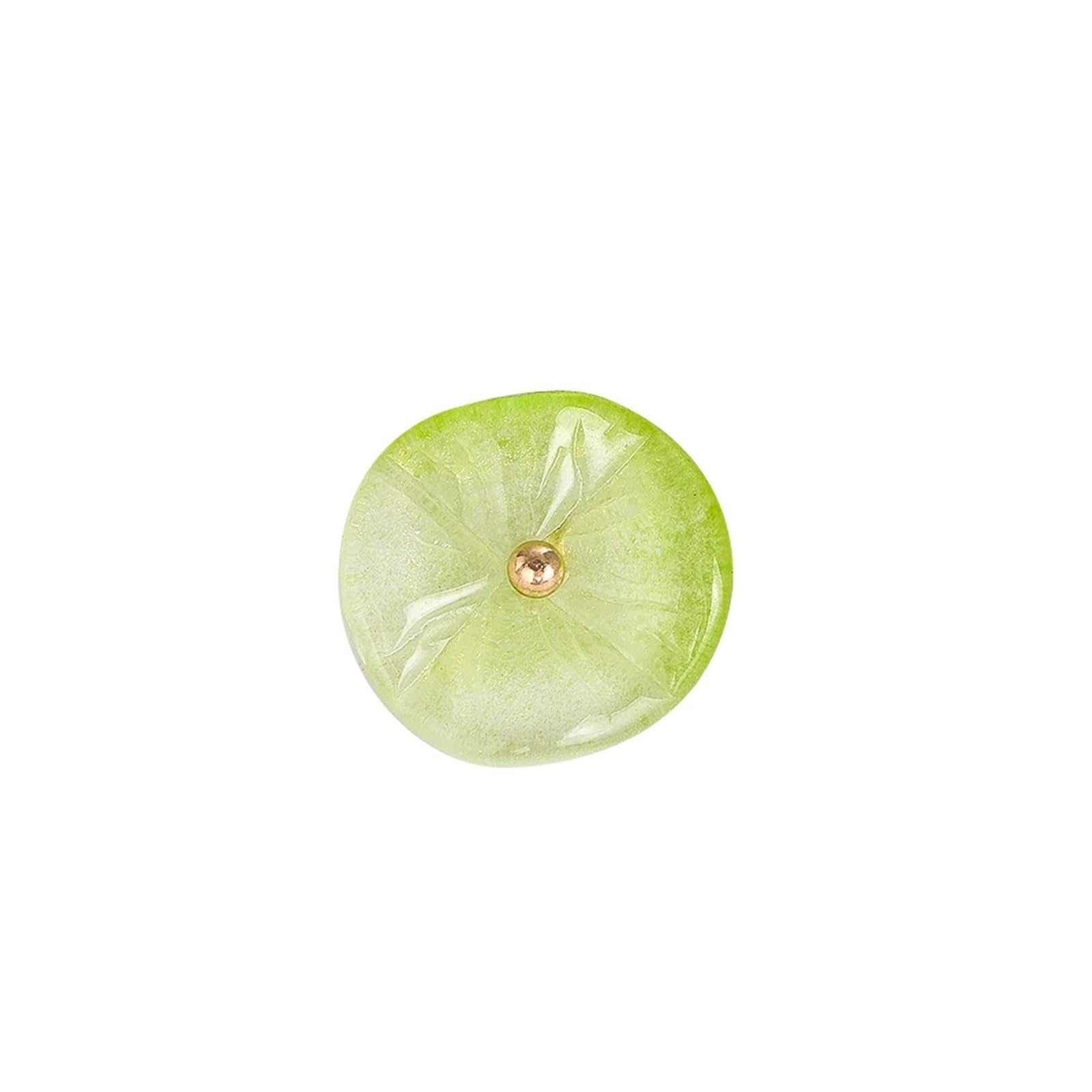 bottoni, Confezione Da 12 Bottoni Con Gambo In Resina Foglia Di Loto Verde 16 Mm