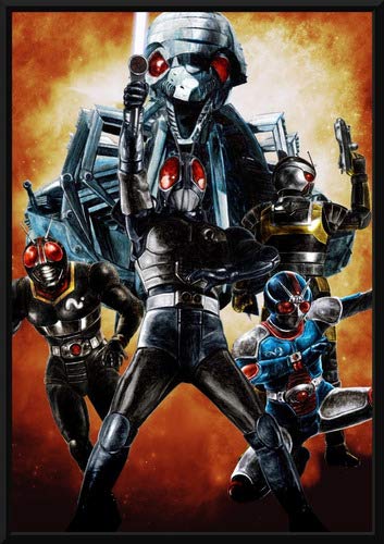 Quadro Black Kamen Rider Live Action Arte Moldura 42x29cm
