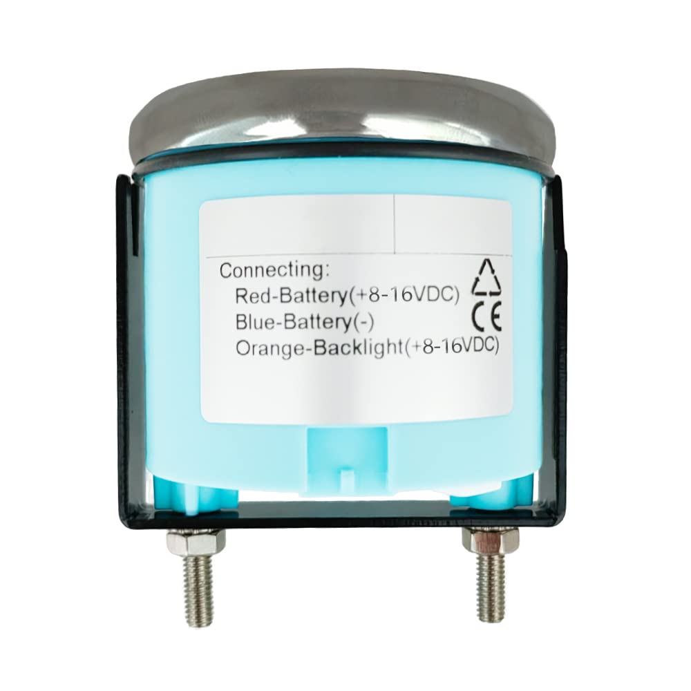 ELING Voltmètre de 5,1 cm 12 V 8-16 V 52 mm de diamètre avec