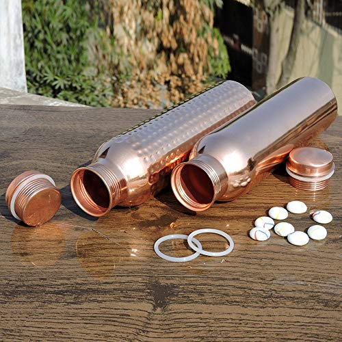Bouteilles d'eau en cuivre pur de 900 ml set de 2 gourdes réutilisables Mogi Monika - 7