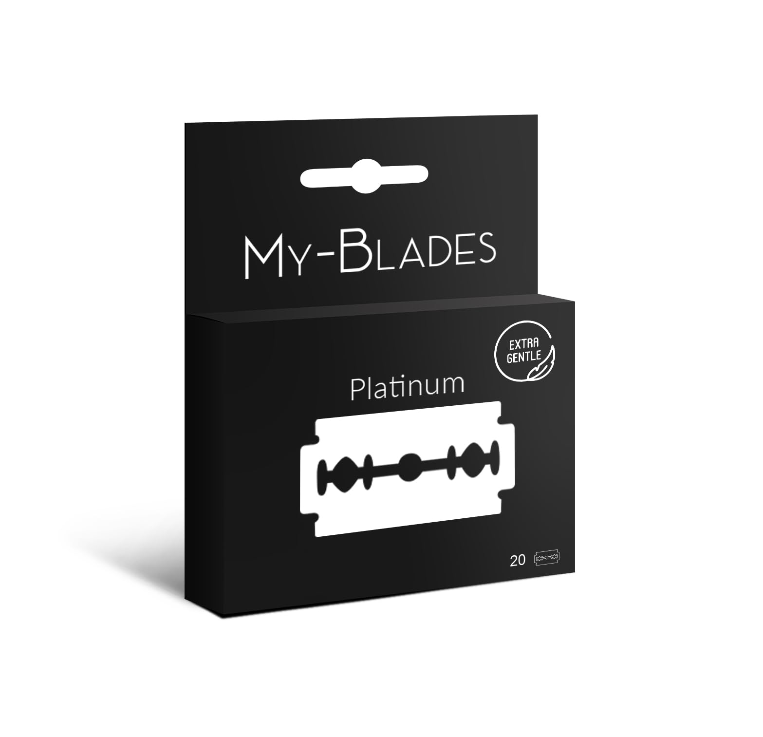 My-Blades Platinum Double Edge Razor Blades 20 Count - Premium Double Edge Safety Razor Blades, Extra Sharp Ice-Hardened Stainless Steel for a Close, Gentle Shave