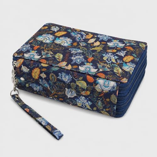Image of 184 Slots Colored Pencil Case Organizer, 4 Layer Bag | Twill Oxford fabric, 187 elastic loops, detachable handle, for travel, home storage, drawing tools, creative gifts