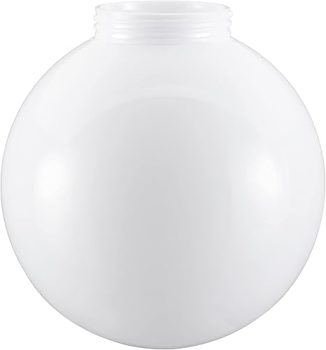 Vista 2 de Aspen Creative 28002-21, globo de poste de lámpara de acrílico blanco de 8 pulgadas con cuello roscado de 3-1/4 pulgadas