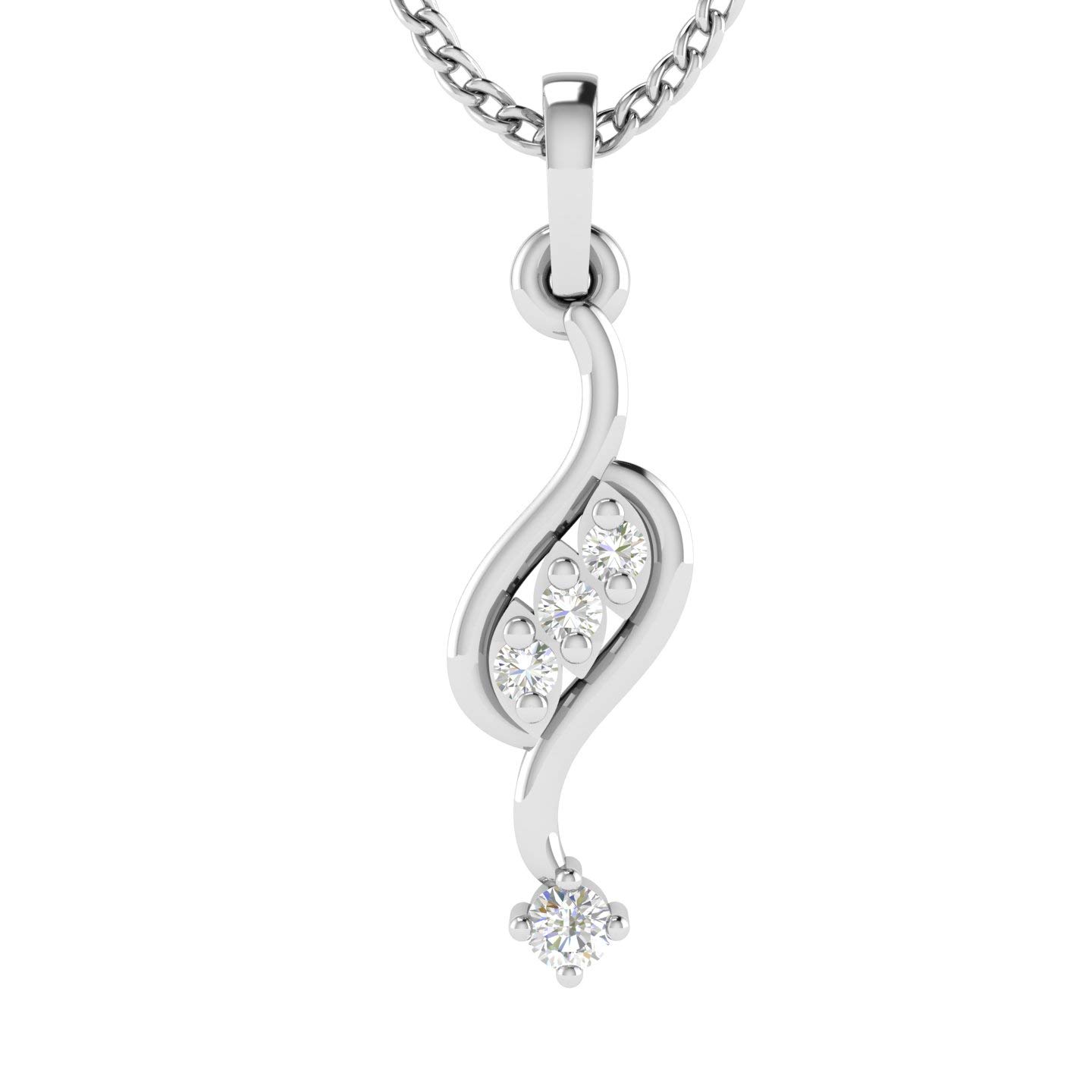 avsar 18k (750) White Gold and Diamond Pendant for Women-picture-33