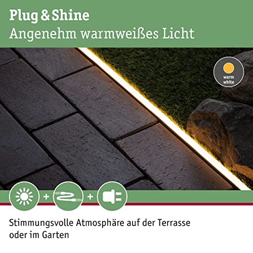 Paulmann 94216 Plug & Shine Neon Stripe Aluminiumprofil Außenbereich Alu Gartenleuchte Alu Gartenlicht