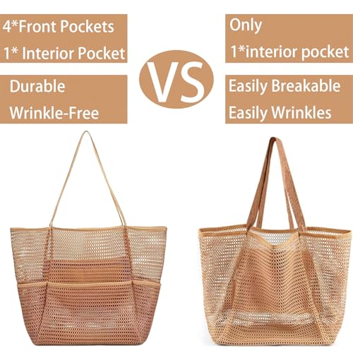 Image of Extra Large Mesh Beach Tote Bag, Waterproof Sandproof Handbag